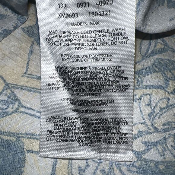 Columbia Mens Short Sleeve Shirt Button Up Fishing Print Size Medium Yellow - Picture 7 of 7